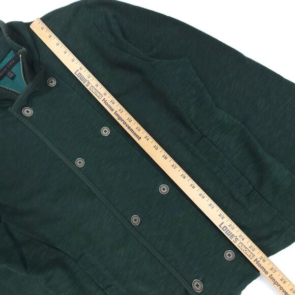 URBAN OUTFITTERS Standard Cloth Double Breasted Slub Military Jacket Green Large - Picture 4 of 7